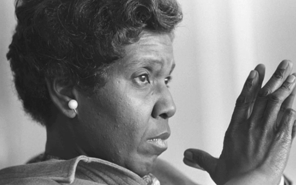 Barbara Jordan, a Prominent Political Figure, Deep in Thought During an Interview