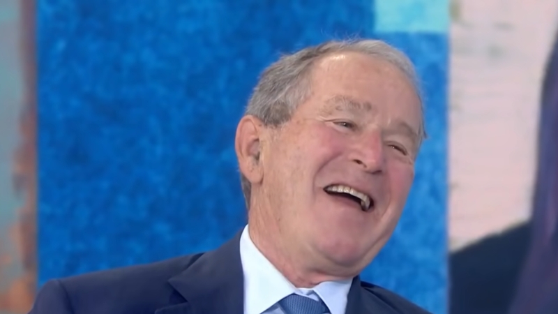 George W. Bush Laughing During an Interview