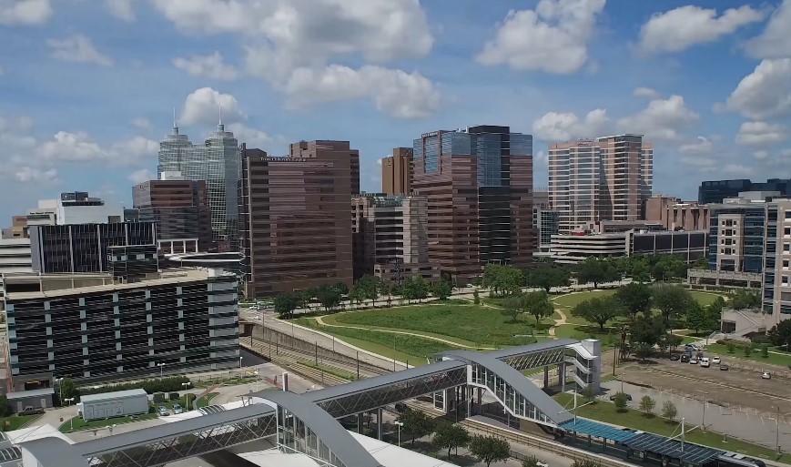 Medical Center Complex in Houston, drone view