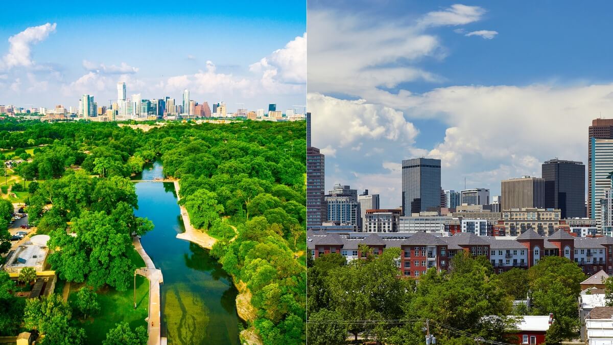Austin and Denver compared in one photo