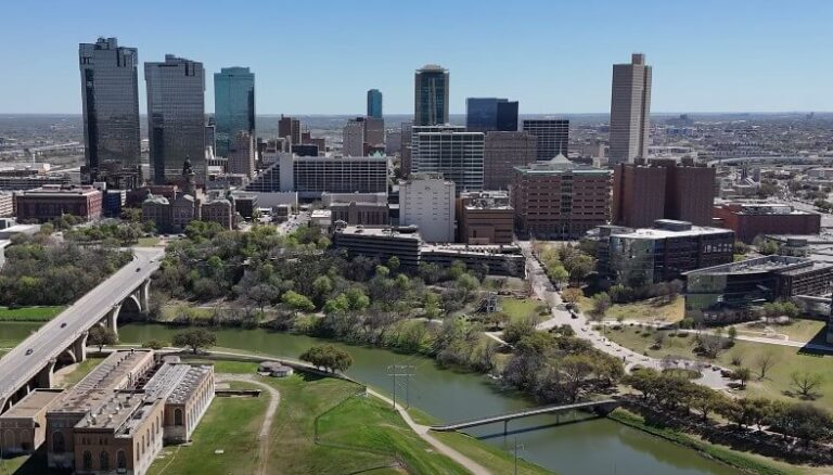 Drone view of Fort Worth