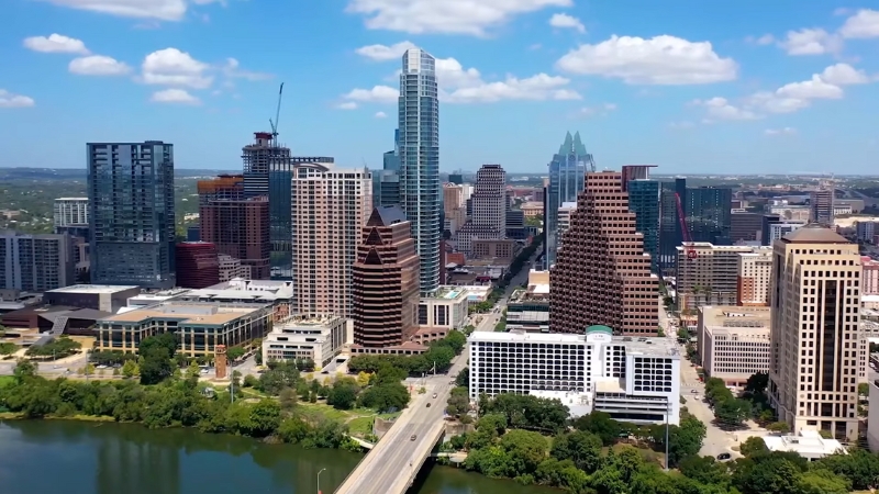 Austin skyline highlighting major office buildings and the city’s business district